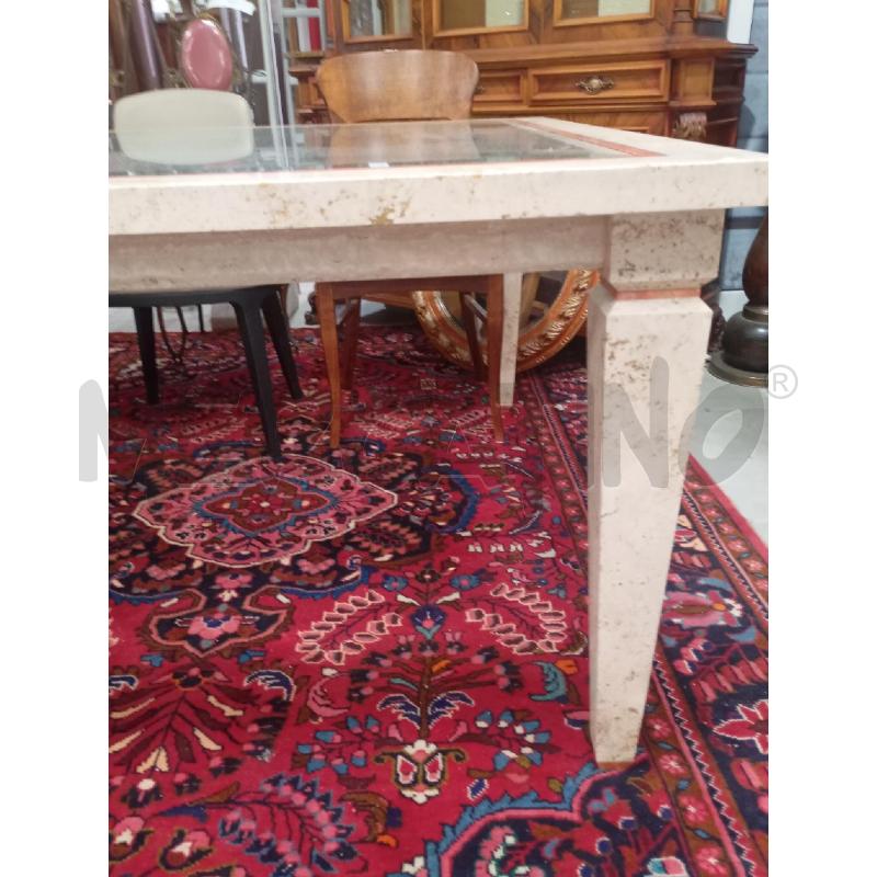 TAVOLO  TRAVERTINO P\VETRO  | Mercatino dell'Usato Roma viale tirreno 2